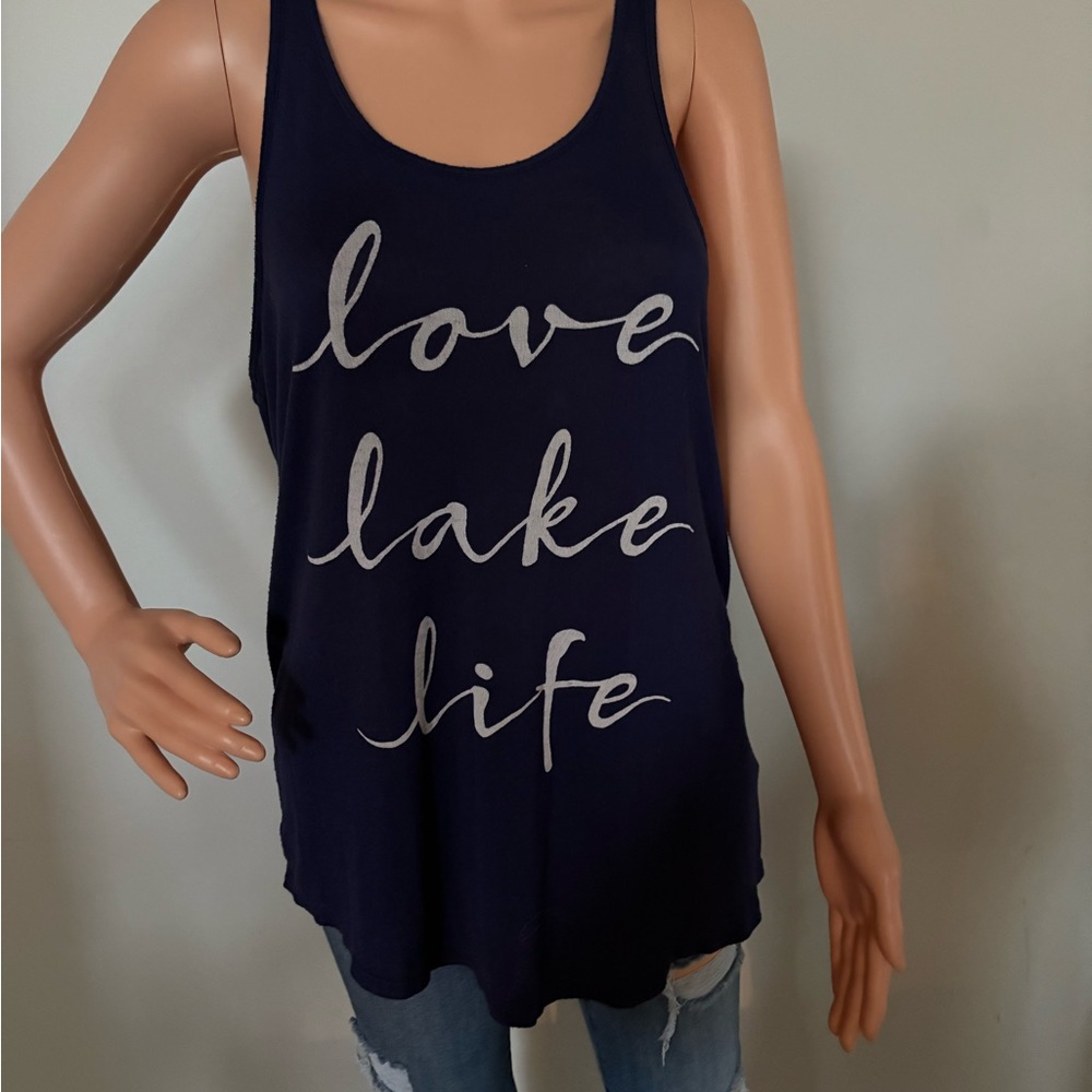 Black Relaxed Tank Top with Scoop Neckline
